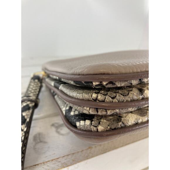 KATE SPADE, TAUPE LEATHER, SNAKE PRINT WOMENS CROSSOBODY BAG - Picture 9 of 15